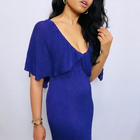 Zara | Purple Flutter Sleeve Long Maxi Dress S - Picture 11 of 14